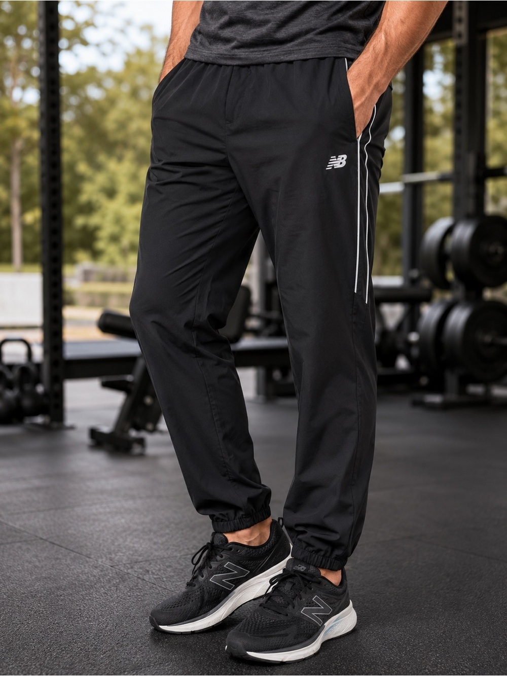 New Balance All Motion Stretch Woven Jogger Pants Black Men’s Large NWT Zip